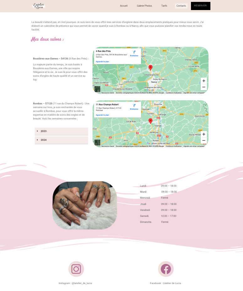 Site Web : L'atelier de Lucia